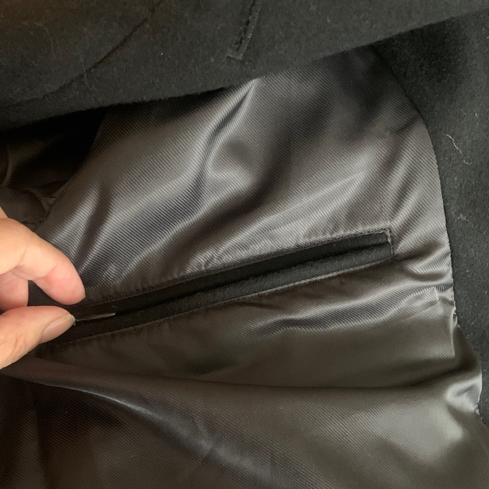 Wool Classic Black Men's Coat - Medium - Picture 14 of 15